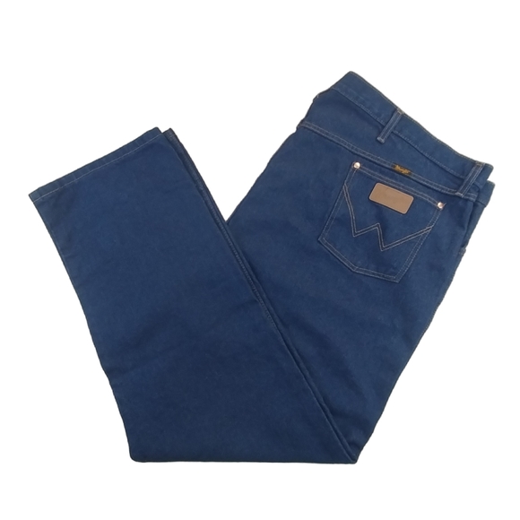 Vintage Wrangler Mens 50X30 Dark Denim Blue Jeans Cowboy Cut Mexico 100% Cotton - Picture 1 of 7